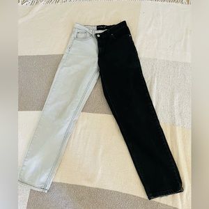 Pretty Little Thing color block jeans
